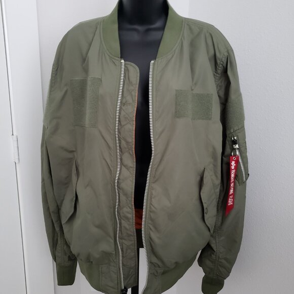 (Pre-owned) Alpha Industries MA-1 Bomber Flight Jacket (Reversible) (XL) - Picture 2 of 10